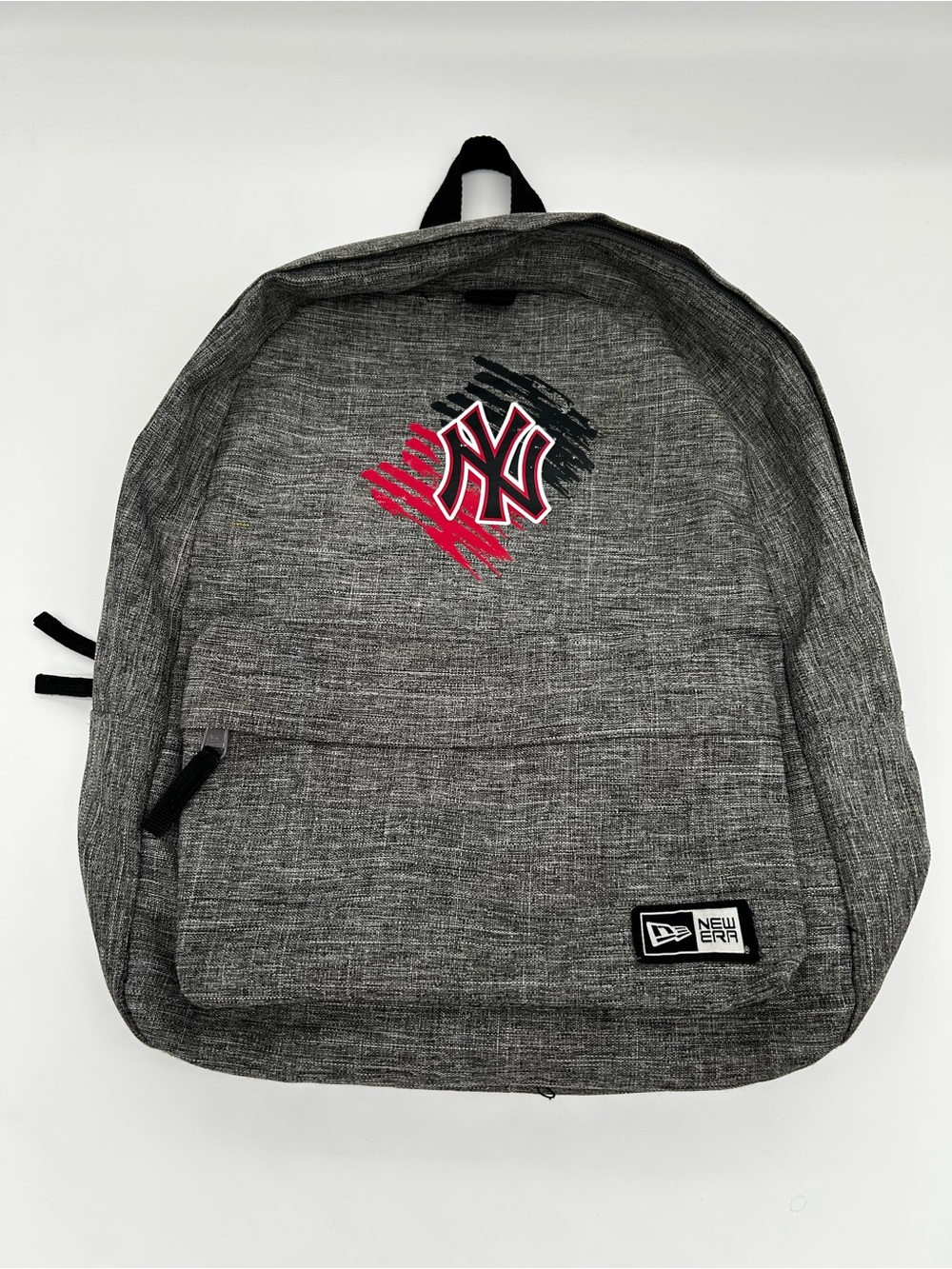 New Era Gray Backpack with Red & Black NY Logo